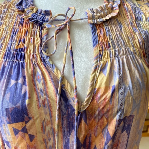 Dear John Anthropologie Melodie Tiered Ruffle Dress in Southwest Meadow Medium - Picture 8 of 16